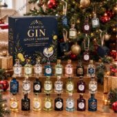 24 Days of Gin advent calendar with miniature gin bottles