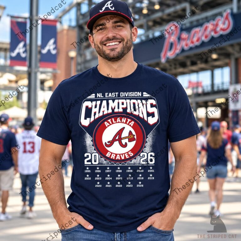 Man wearing Atlanta Braves NL East Division Champions t-shirt