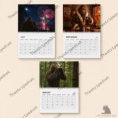Sasquatch themed 2027 calendar pages by TheStripedcat