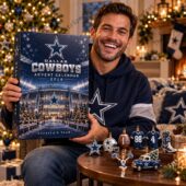 Man holding a 2026 Dallas Cowboys advent calendar from TheStripedcat