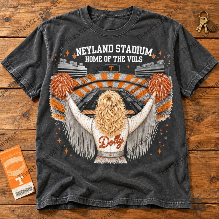 Vintage wash t-shirt featuring a Dolly Parton illustration at Neyland Stadium.
