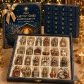 Nativity Story 2026 Advent Calendar 1 2026 Nativity Story Advent Calendar with gold ornaments from TheStripedcat.