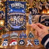 New York Yankees 2026 holiday advent calendar with acrylic ornaments