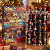 24 Days of Hip-Hop Legends advent calendar with collectible figures.