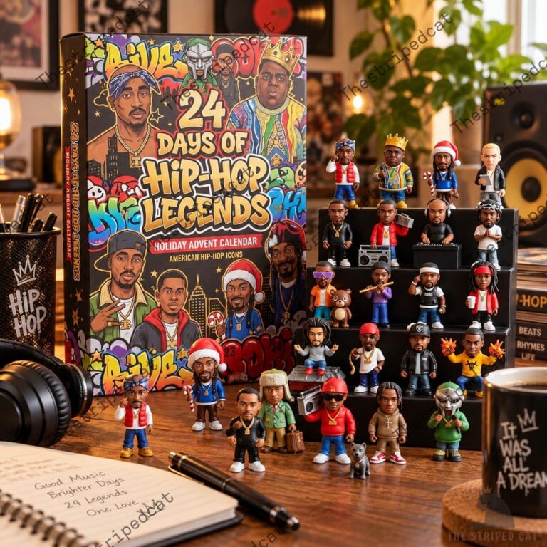 24 Days of Hip-Hop Legends advent calendar with miniature collectible figures.