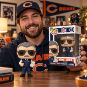 Man holding a Mike Ditka NFL collectible figure from TheStripedcat