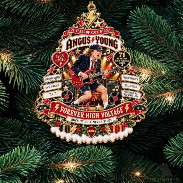 Angus Young AC/DC Christmas tree ornament