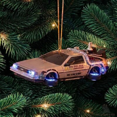 Back To The Future DeLorean 41st Anniversary Christmas Ornament