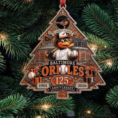 Baltimore Orioles 125th Anniversary Christmas Ornament