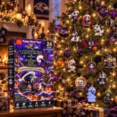 Baltimore Ravens Nightmare Before Christmas advent calendar with 24 ornaments