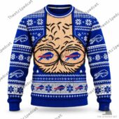 Buffalo Bills Merch Hairy Chest Ugly Christmas Sweater 3 Buffalo Bills NFL-themed winter holiday sweater