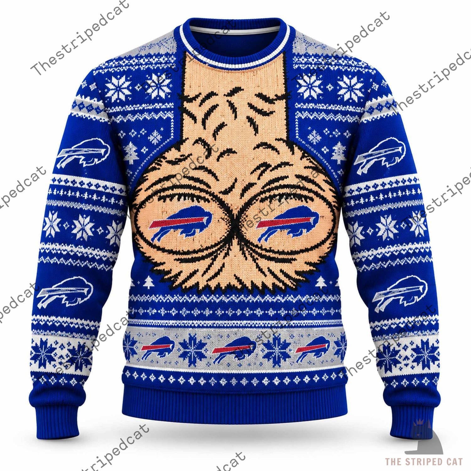 Buffalo Bills Merch Hairy Chest Ugly Christmas Sweater Buffalo Bills Merch Hairy Chest Ugly Christmas Sweater