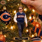 Mike Ditka Chicago Bears Christmas ornament hanging on a tree