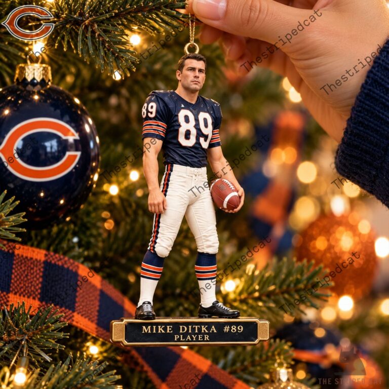 Mike Ditka Chicago Bears #89 commemorative Christmas tree ornament
