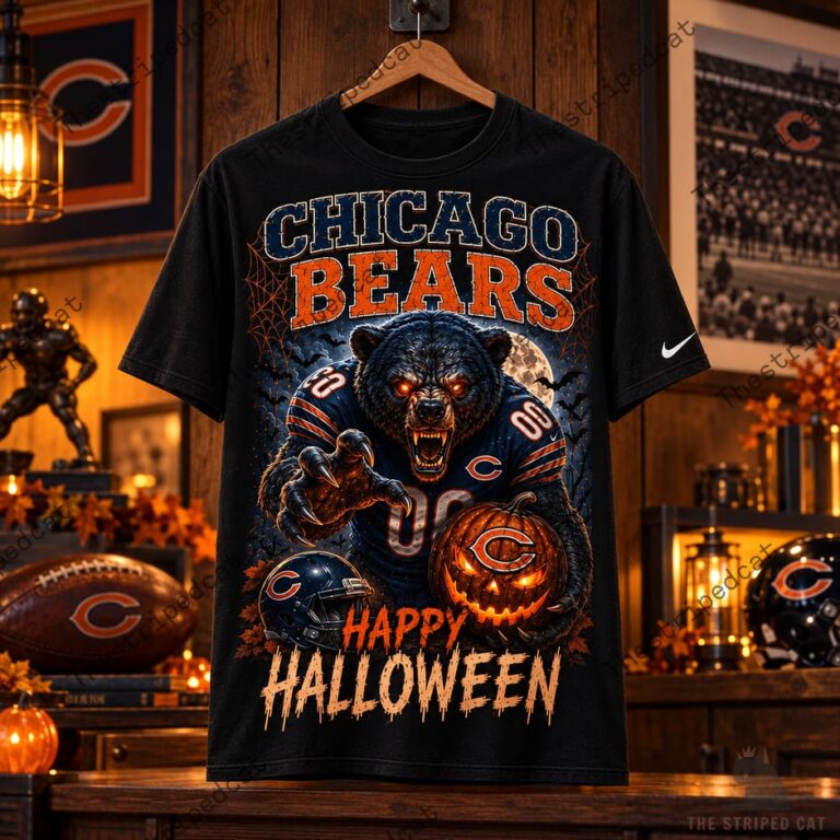 Chicago Bears Halloween themed t-shirt by TheStripedcat