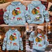 Chicago Blackhawks X Peanuts 2026 Christmas Hoodie 2
