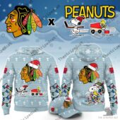Chicago Blackhawks and Peanuts holiday themed hoodie and cap set