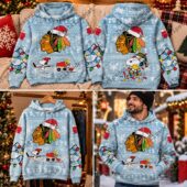 Chicago Blackhawks X Peanuts 2026 Christmas Hoodie 4