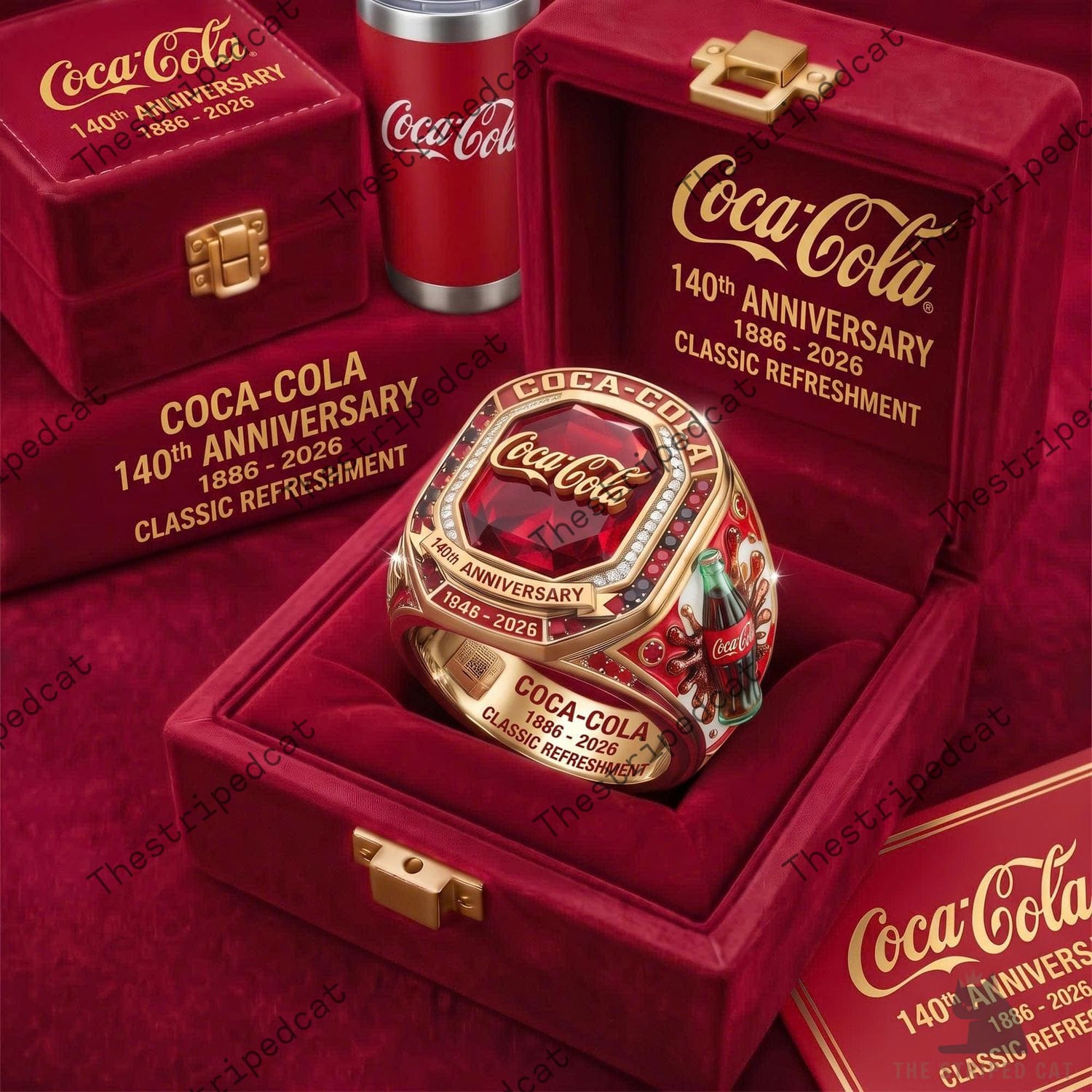 Coca Cola 140Th Anniversary 1886-2026 Ring Coca Cola 140Th Anniversary 1886-2026 Ring