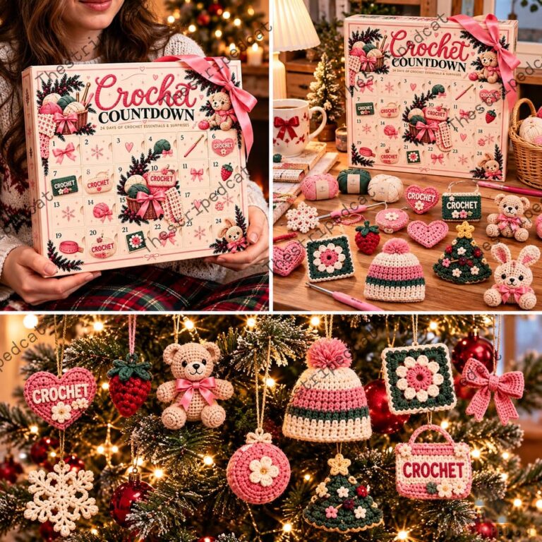 Crochet Countdown advent calendar from TheStripedcat with handmade ornaments