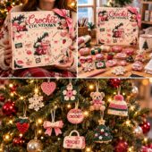 A Crochet Countdown advent calendar by TheStripedcat featuring 24 days of yarn-related surprises.