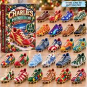 Charlie's Football Cleats advent calendar with 24 custom acrylic ornament designs