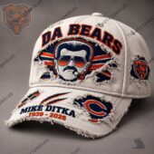Distressed cream Chicago Bears baseball cap honoring Mike Ditka by TheStripedcat.