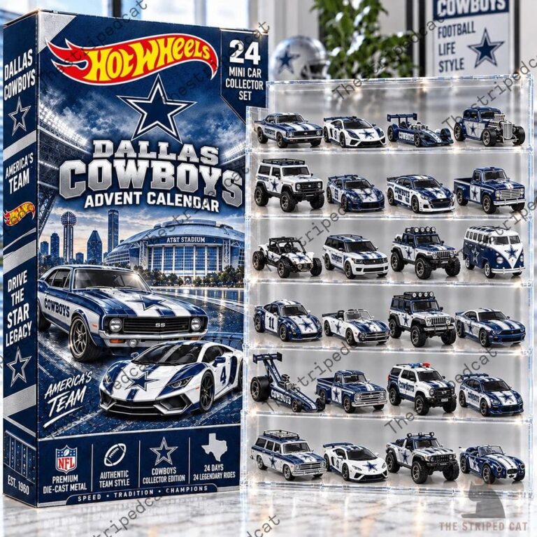 Hot Wheels Dallas Cowboys 24 mini car collector advent calendar set