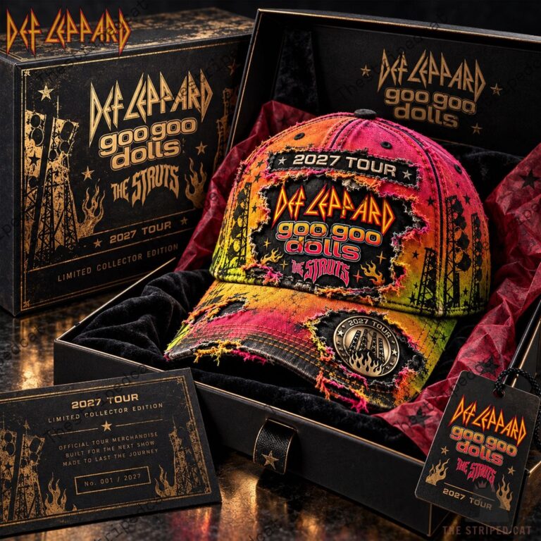 Def Leppard, Goo Goo Dolls, and The Struts 2027 Tour collector edition hat in presentation box