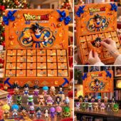 Dragon Ball 40th Anniversary advent calendar featuring 24 miniature character figures.