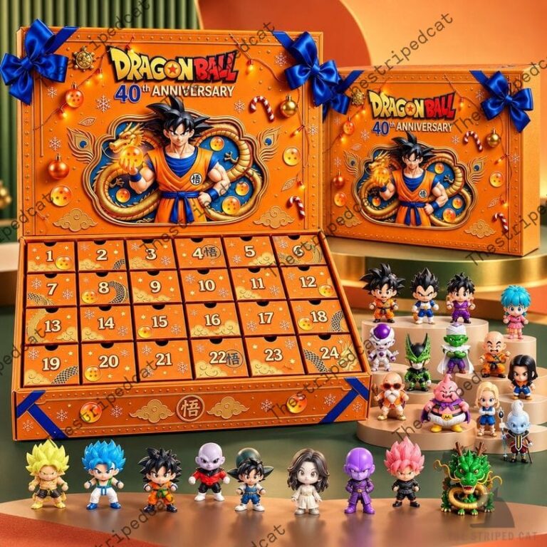 Dragon Ball 40th Anniversary advent calendar featuring 24 miniature character figures