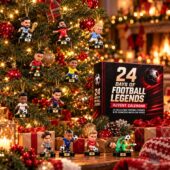 24 Days of Football Legends advent calendar featuring soccer player figurines