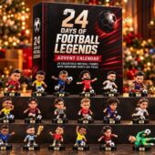 24 Days of Football Legends advent calendar with collectible soccer figurines