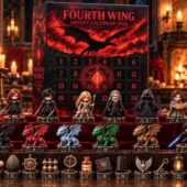 Fourth Wing advent calendar featuring dragon and character figures from TheStripedcat