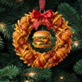 Funny Fast Food Wreath Christmas Ornament
