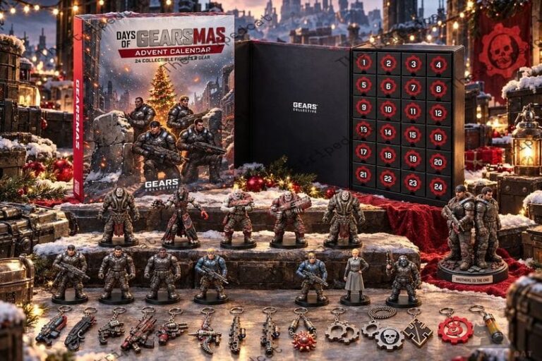 Gears of War Days of Gearsmas Advent Calendar with collectible figures and keychains from TheStripedcat.