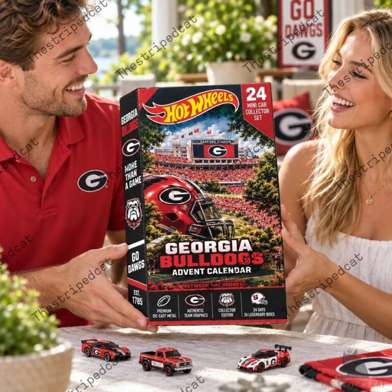 Couple showing off a Georgia Bulldogs Hot Wheels advent calendar by TheStripedcat.