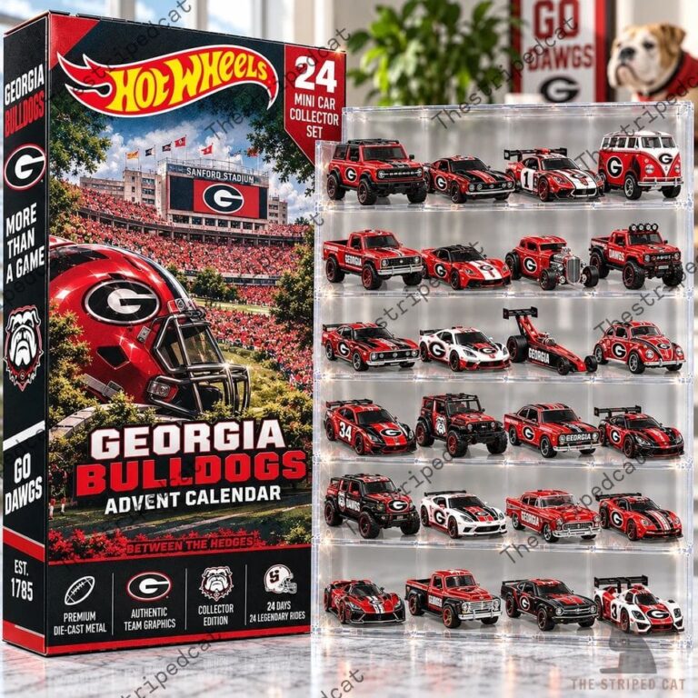 Georgia Bulldogs Hot Wheels advent calendar with 24 mini cars at TheStripedcat