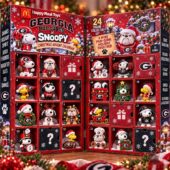 Georgia Bulldogs Snoopy Christmas advent calendar 24-piece collector set.