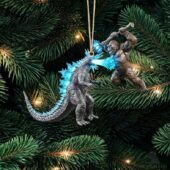Godzilla Vs Kong Battle Axe Christmas Ornament