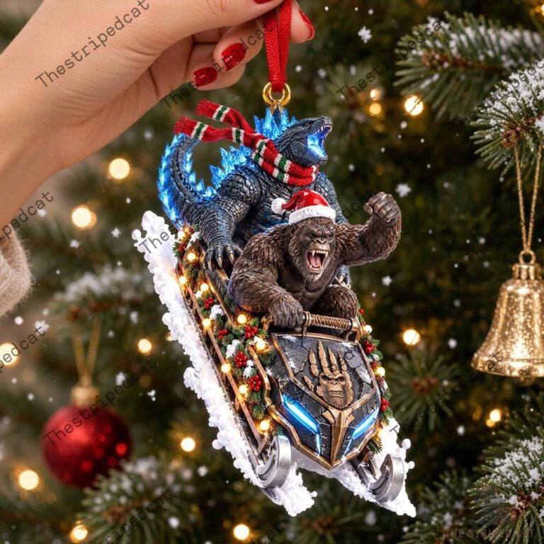 Godzilla and King Kong Christmas ornament