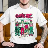 Gorillaz The Mountain Tour 2026 Shirt 2 Gorillaz The Mountain Tour 2023 t-shirt worn by a person