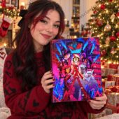 Woman holding a Hazbin Hotel advent calendar by TheStripedcat