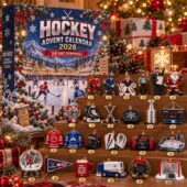 2026 Hockey Advent Calendar with 24 collectible hockey-themed ornaments