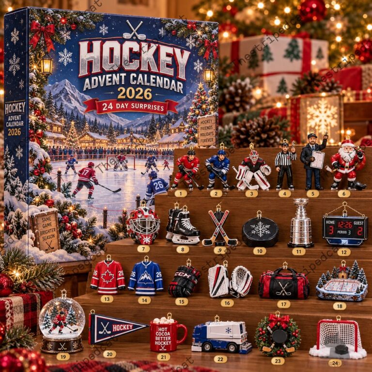 2026 Hockey Advent Calendar with 24 collectible hockey-themed ornaments