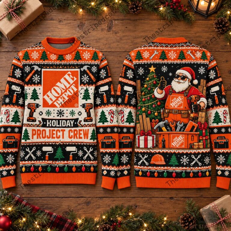 Home Depot holiday sweater with Santa motif by TheStripedcat