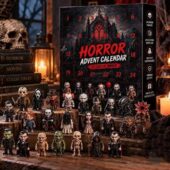 Horror movie themed advent calendar with 24 collectible figures.