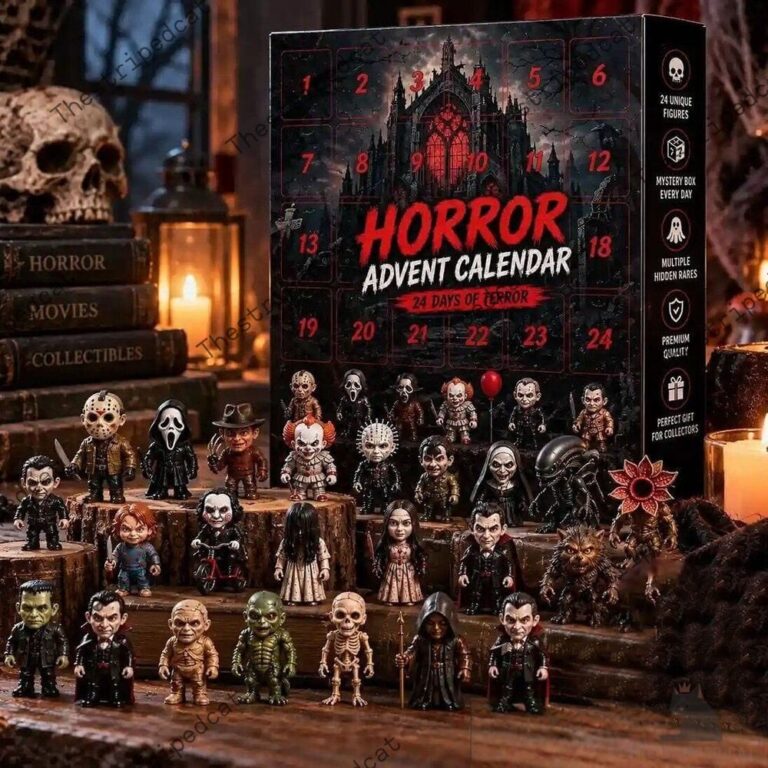 Horror movie themed advent calendar with 24 collectible figures.