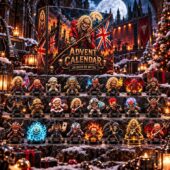 Heavy metal themed 24-day advent calendar with Eddie mascot figures by TheStripedcat