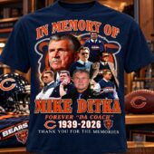 Mike Ditka memorial tribute t-shirt for Chicago Bears fans